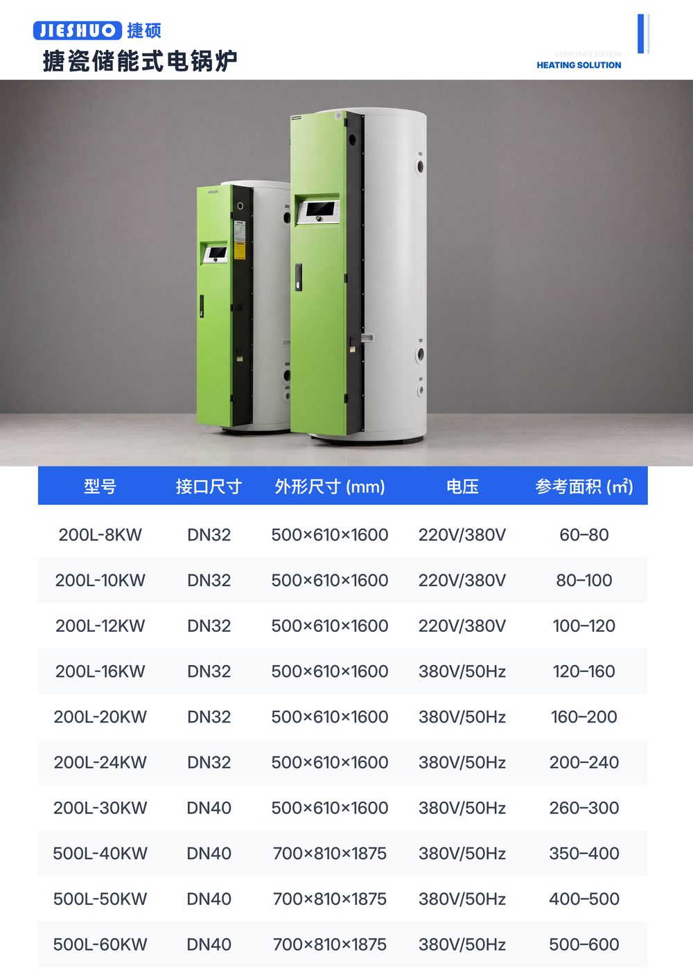 立式储能热水器产品宣传页
